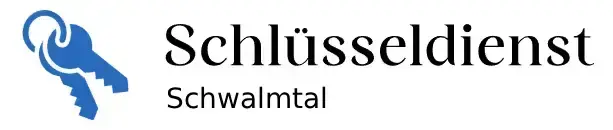 Offizielles Unternehmenslogo vom Schlüsseldienst Schwalmtal mit blauer Grafik und modernem Schriftzug.